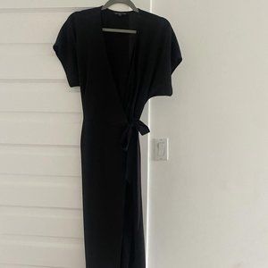 Black simple wrap dress | Women's Small